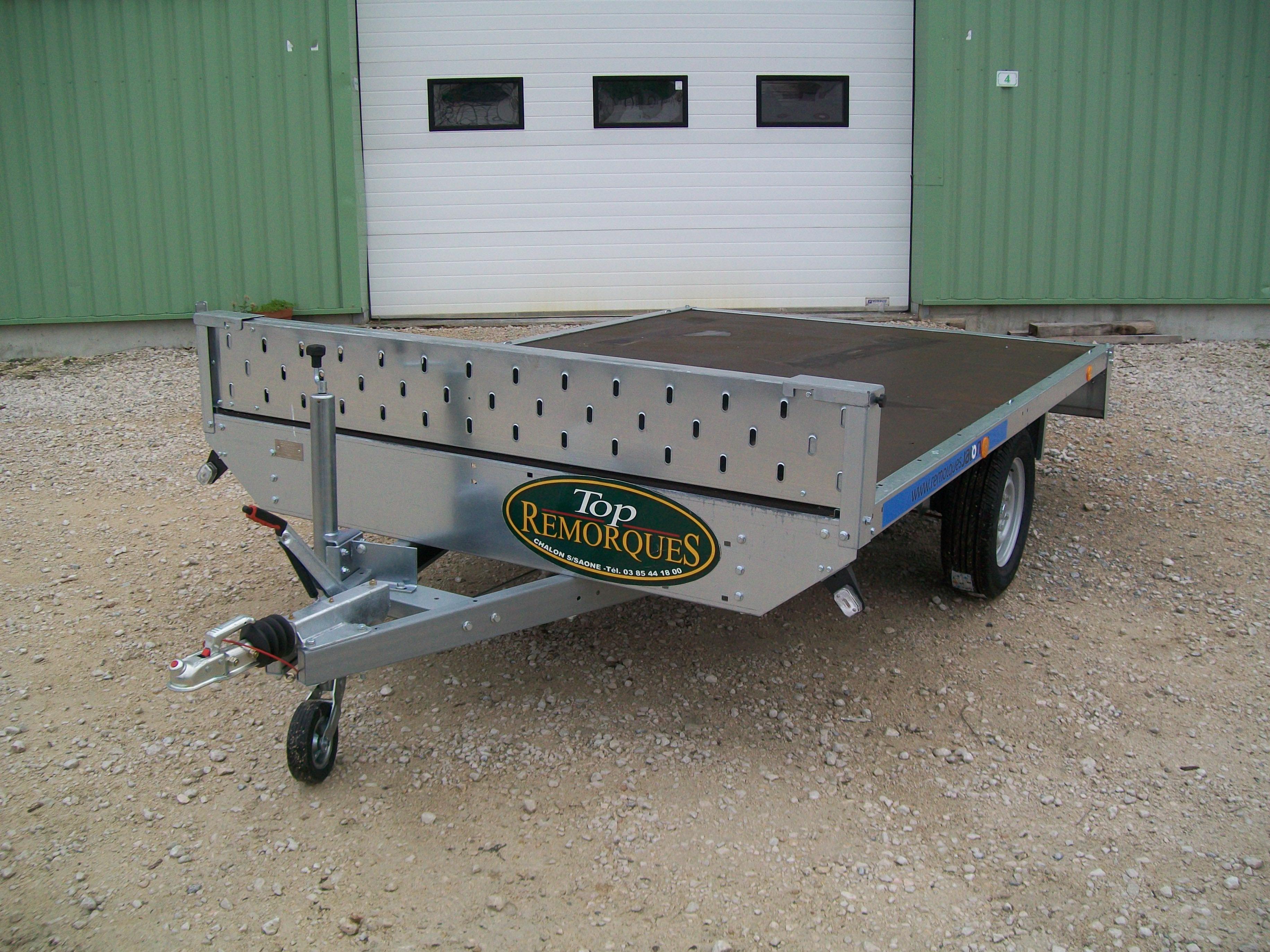 Remorque plateau utilitaire roues dessous JALON en 1000 kg de PTAC