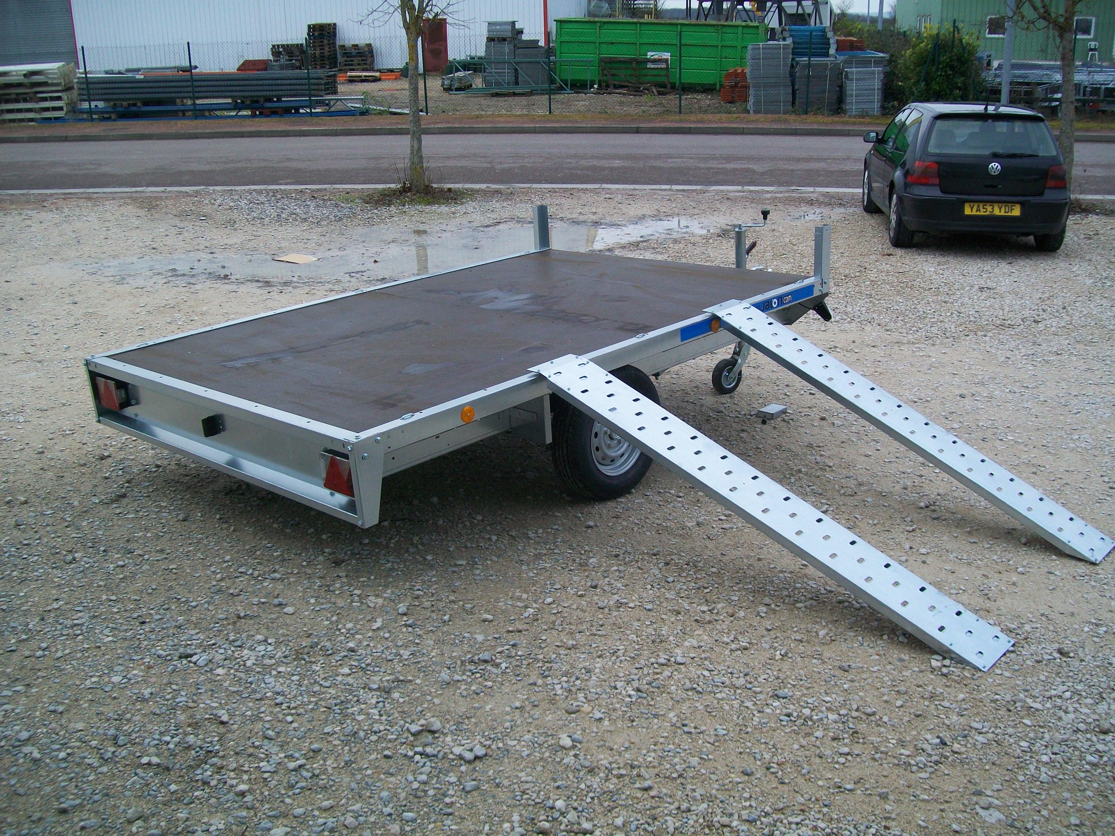 Remorque plateau utilitaire roues dessous JALON en 1000 kg de PTAC